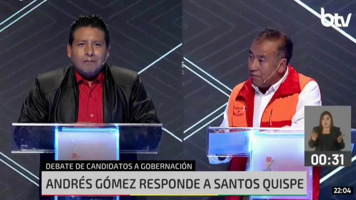 Debate en La Paz: Santos a Andrés: ¿apoya la ley anti bloqueos?; Andrés a Santos: ¿Tú vendes ítems?