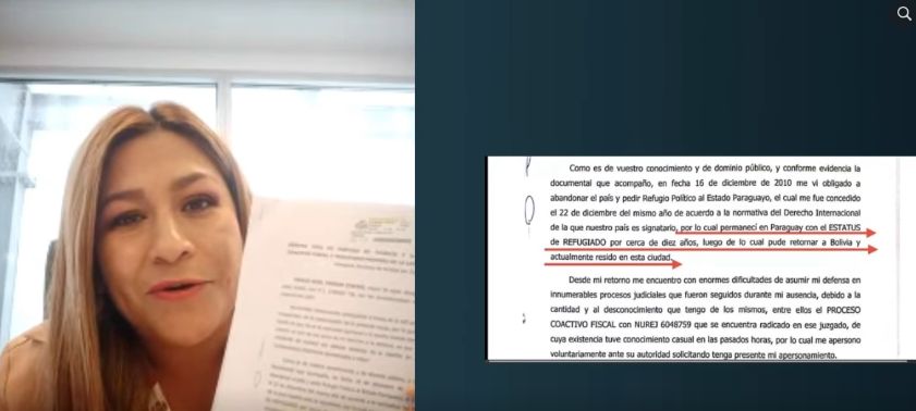 Diputada Marina Cachambi presento nueva prueba que refuerza la inhabilitación de Mario Cossio, pidió a los seguidores de Camino al Cambio no le mientan a Tarija